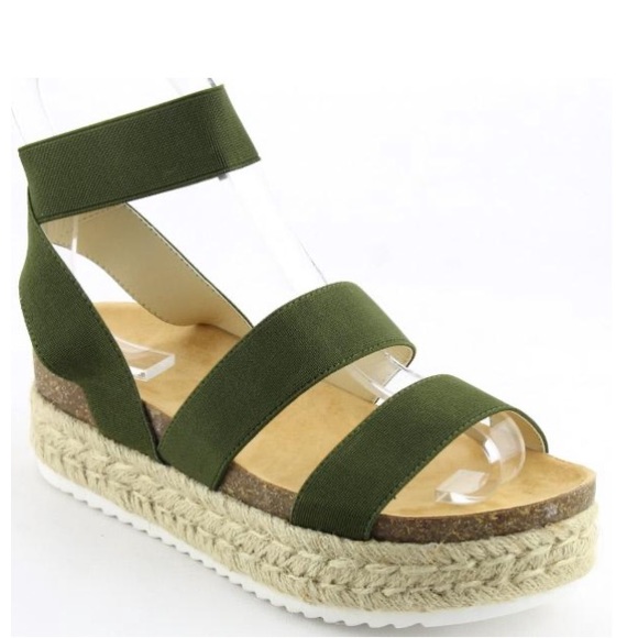 Espadrille olive flatforms - Picture 3 of 3